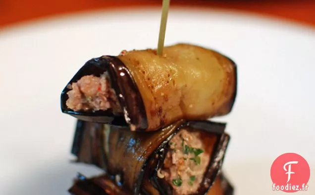 Rouleaux d'aubergines farcis aux noix
