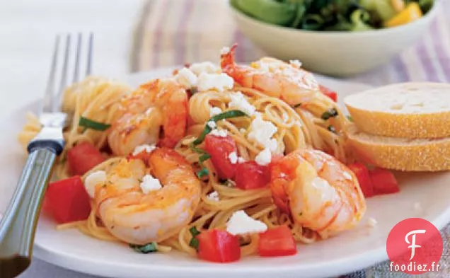 Pâtes aux Crevettes du Jardin