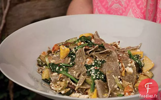 Pâtes de Sarrasin à la Courge d'été, Tomates et Ricotta
