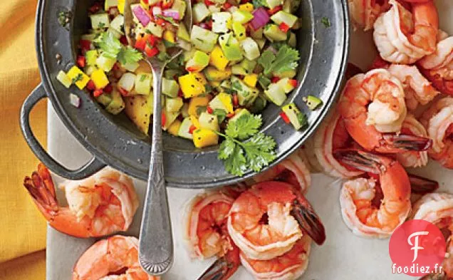 Crevettes Pochées au Cidre et Salsa aux Pommes de Jézabel