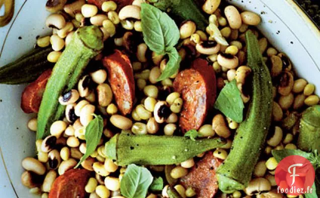 Petits Pois avec Gombo et Saucisse à l'Andouille