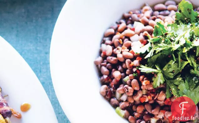 Pois Rouges de l'Île de la Mer avec Salade de Feuilles de Céleri