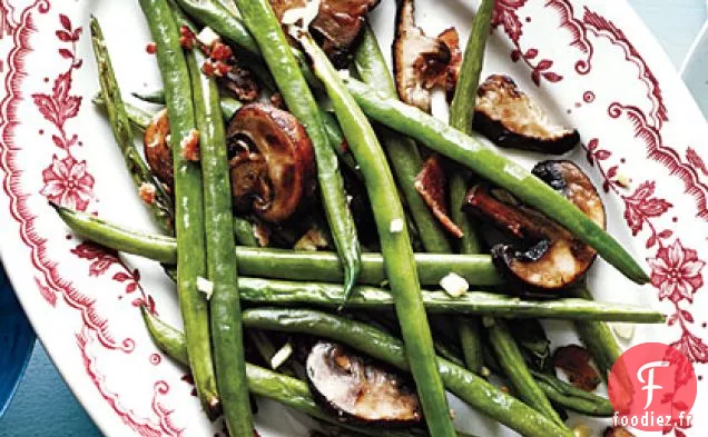 Haricots Verts Fumés et Champignons