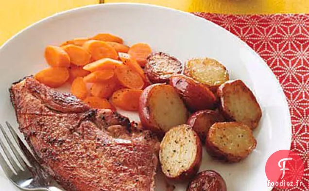 Steak de Jambon avec Sauce Chipotle-Moutarde