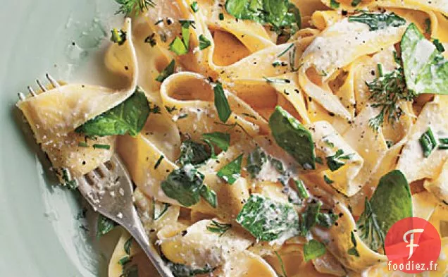 Pappardelle aux Épinards, Herbes et Ricotta