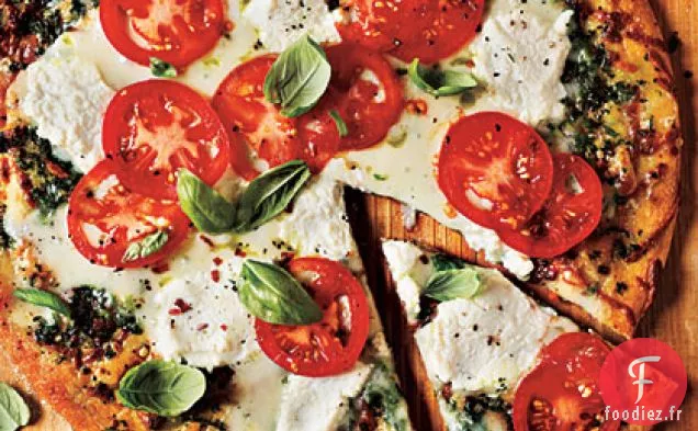 Pizza Blanche à la Tomate et au Basilic