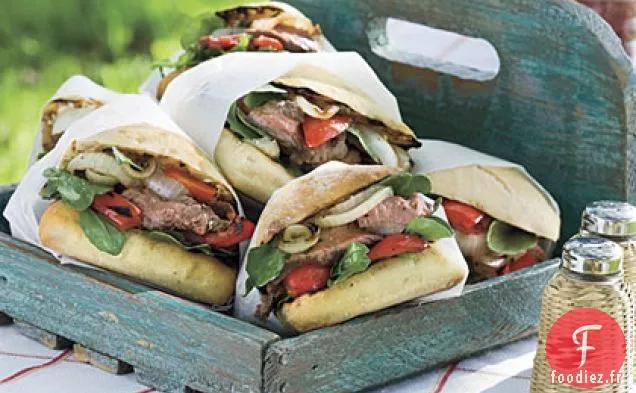 Sandwichs au Steak de Flanc avec fromage 