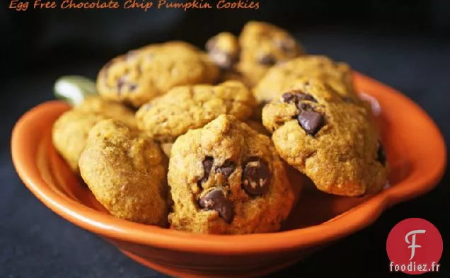 Biscuits à la Citrouille aux Pépites De Chocolat Sans Œufs