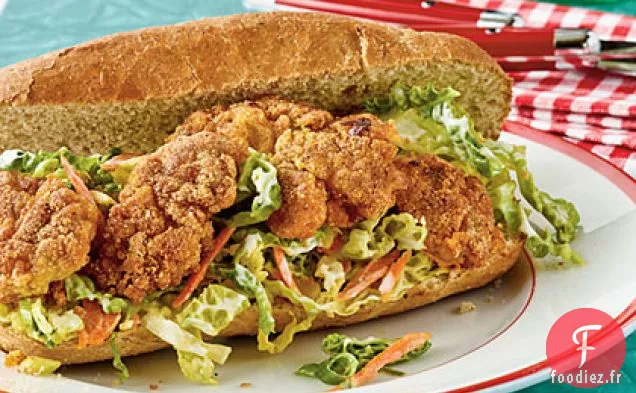 Po'boys d'Huîtres à la Salade Crémeuse