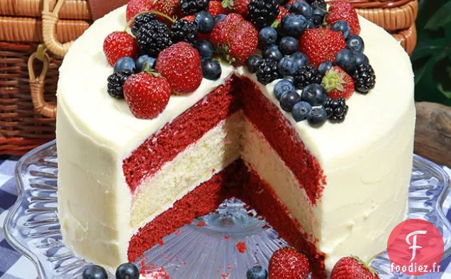 Gâteau Rouge, Blanc et Bleu Glorieux