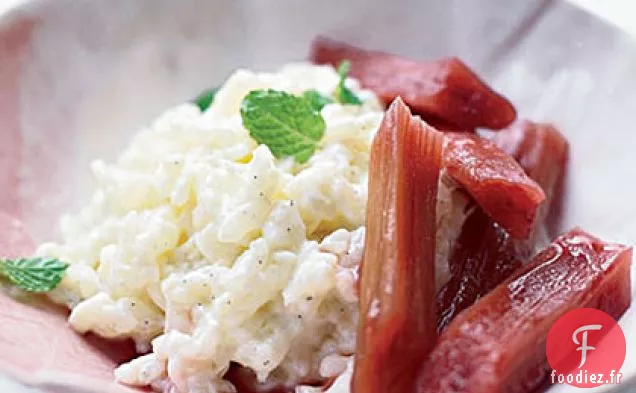 Riz au Lait à la Rhubarbe Pochée