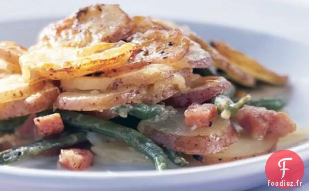 Gratin de Pommes de Terre aux Haricots Verts et Jambon