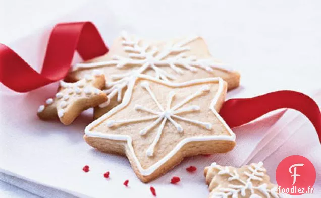 Gaufrettes de Sucre de Noël avec Glaçage à la Vanille