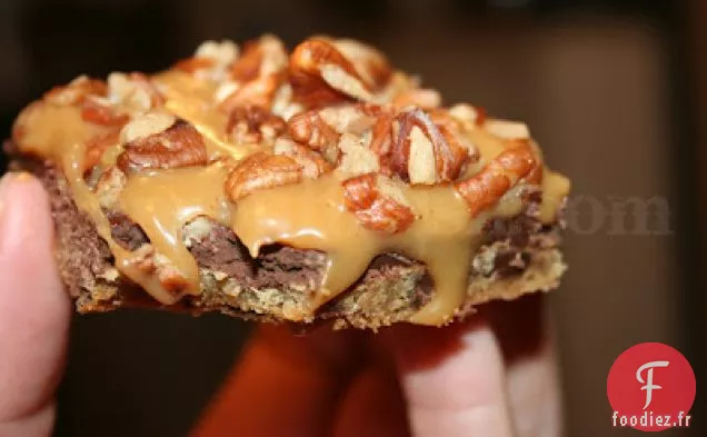 Barres de Caramel aux Pépites de Chocolat au Chocolat