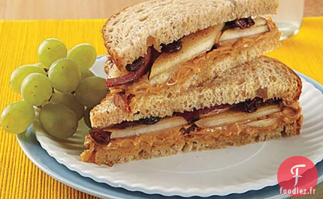 Sandwichs au Beurre d'Arachide et aux Poires