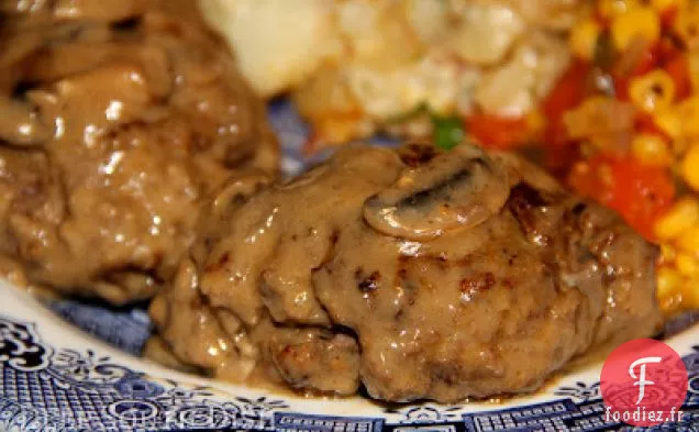 Steak de Salisbury avec Sauce aux Champignons