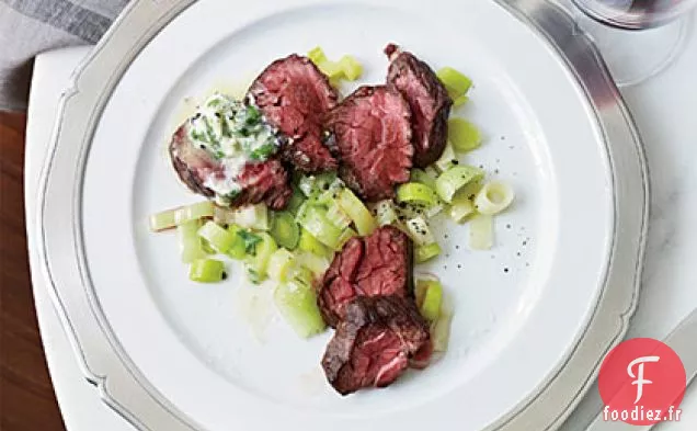 Steak de Suspension Grillé au Beurre d'Ail-Brandy