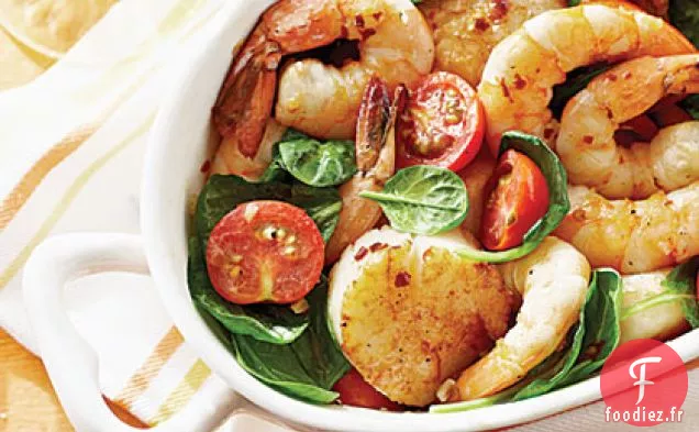 Crevettes Grillées et Pétoncles