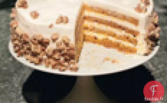Gâteau à la citrouille à Quatre Couches avec Glaçage au Fromage à la Crème à l'Orange