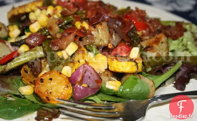 Salade d'Épinards aux Légumes Rôtis