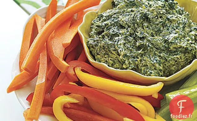 Trempette d'Épinards aux Crudités
