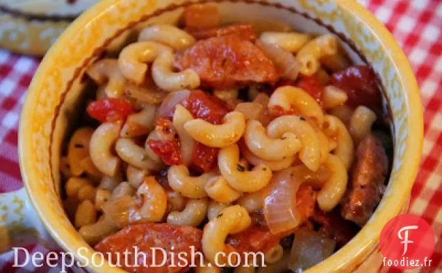 Macaronis et Tomates à l'Andouille