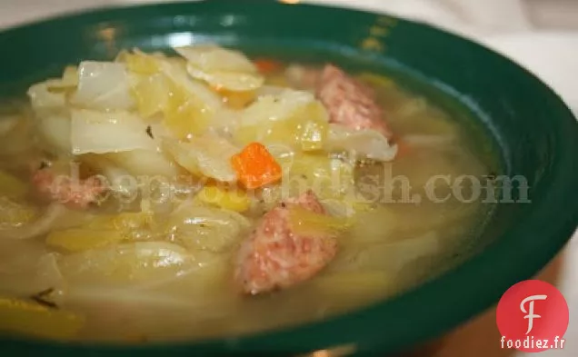 Soupe aux Poireaux et aux Choux avec Saucisse à l'Andouille