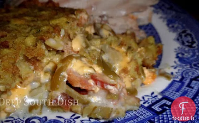 Casserole de Haricots Verts au Fromage Garnie de Farce