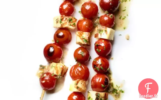 Brochettes de Tomates Cerises - Halloumi