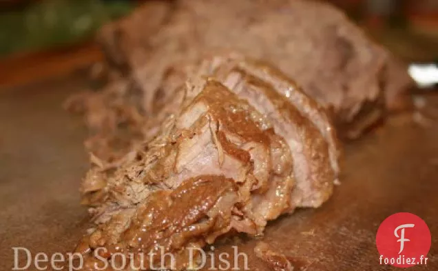 Rôti de Bœuf Rôti au Four avec Sauce aux Champignons