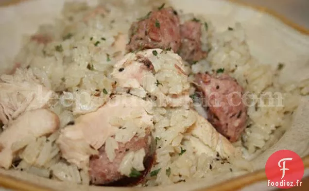 Jambalaya au Poulet Cajun et aux Saucisses au Four