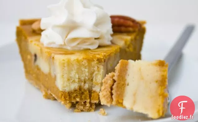 Tarte à la citrouille au Gâteau au Fromage Tourbillonné