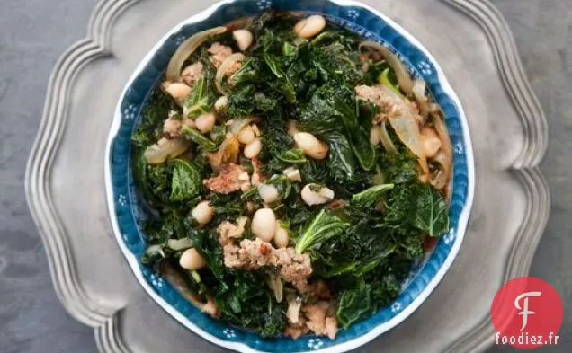 Chou Frisé avec Saucisse et Haricots Blancs