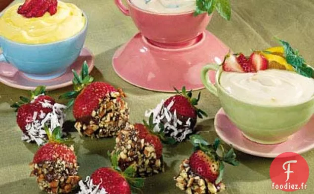 Fraises avec Trempette à la Cassonade et à la Crème Sure