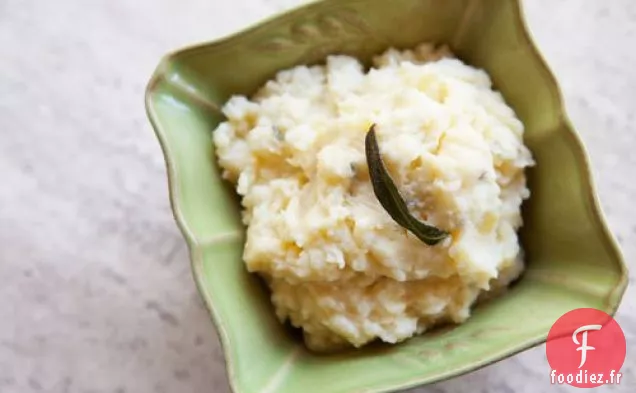 Purée de Pommes de Terre au Beurre Brun, Fromage de Chèvre et Sauge