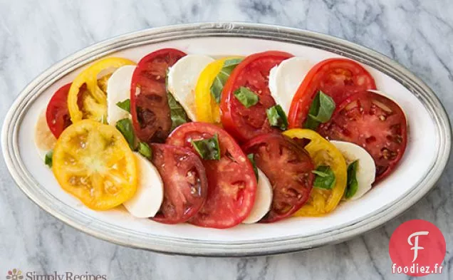 Salade Caprese aux Tomates, Basilic et Mozzarella