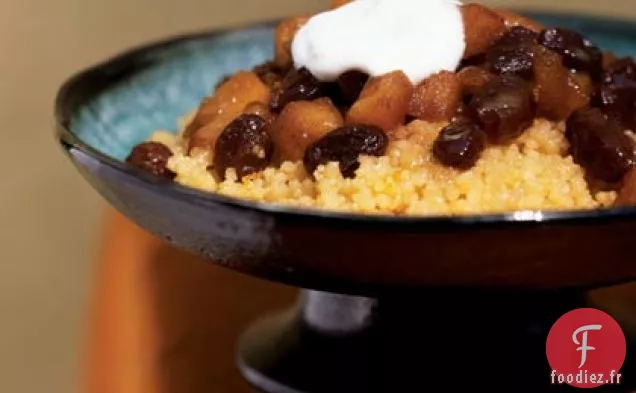 Couscous avec Garniture Pomme-Gingembre et Sauce à l'Orange