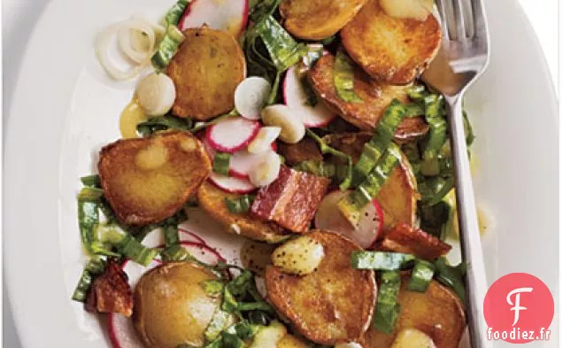 Salade de Pommes de Terre Tiède avec Rampes et Bacon