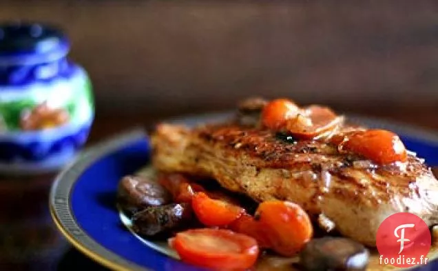 Poulet, Champignons et Tomates au Porto