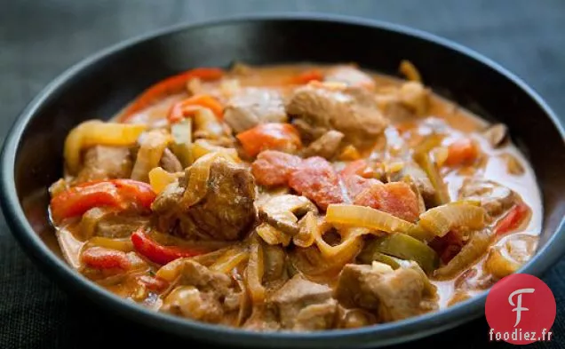Ragoût de Dinde aux Poivrons et aux Champignons