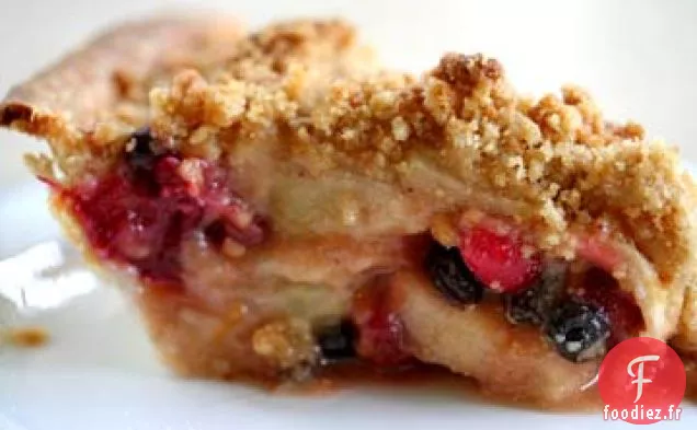Tarte au Crumble aux Pommes Et aux Canneberges et aux Cassis
