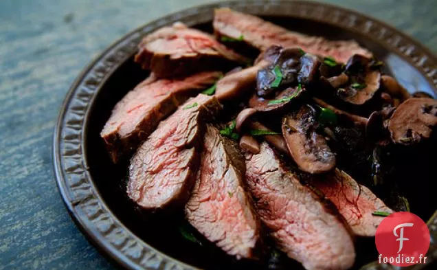 Steak de Flanc Grillé aux Champignons