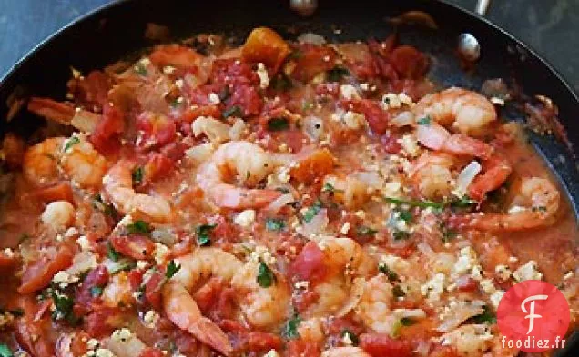 Crevettes Cuites au Four à la sauce Tomate Feta
