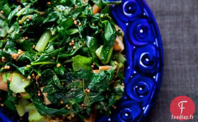 Bettes à Carde Sautées aux Graines de Moutarde