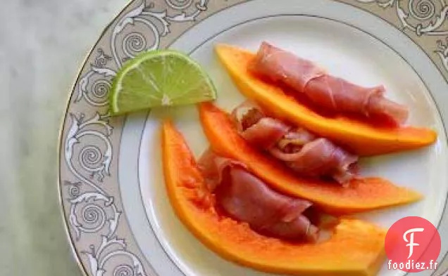 Papaye, Prosciutto et Citron vert