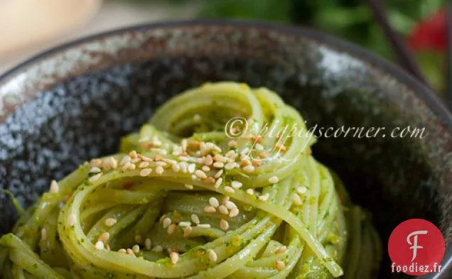 Linguine au Pesto à la Coriandre