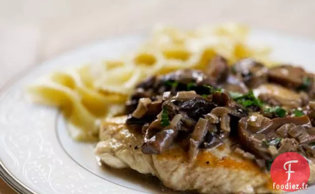 Poulet à la Sauce Crémeuse aux Champignons et à la Sauge