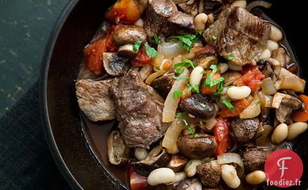 Ragoût de Boeuf Rapide aux Champignons et Haricots Blancs