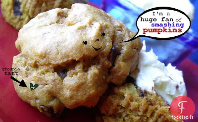 Muffins aux Pépites de Chocolat à la Citrouille, à la Banane Et aux Pacanes