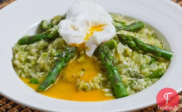 Risotto aux Asperges avec un Œuf Poché